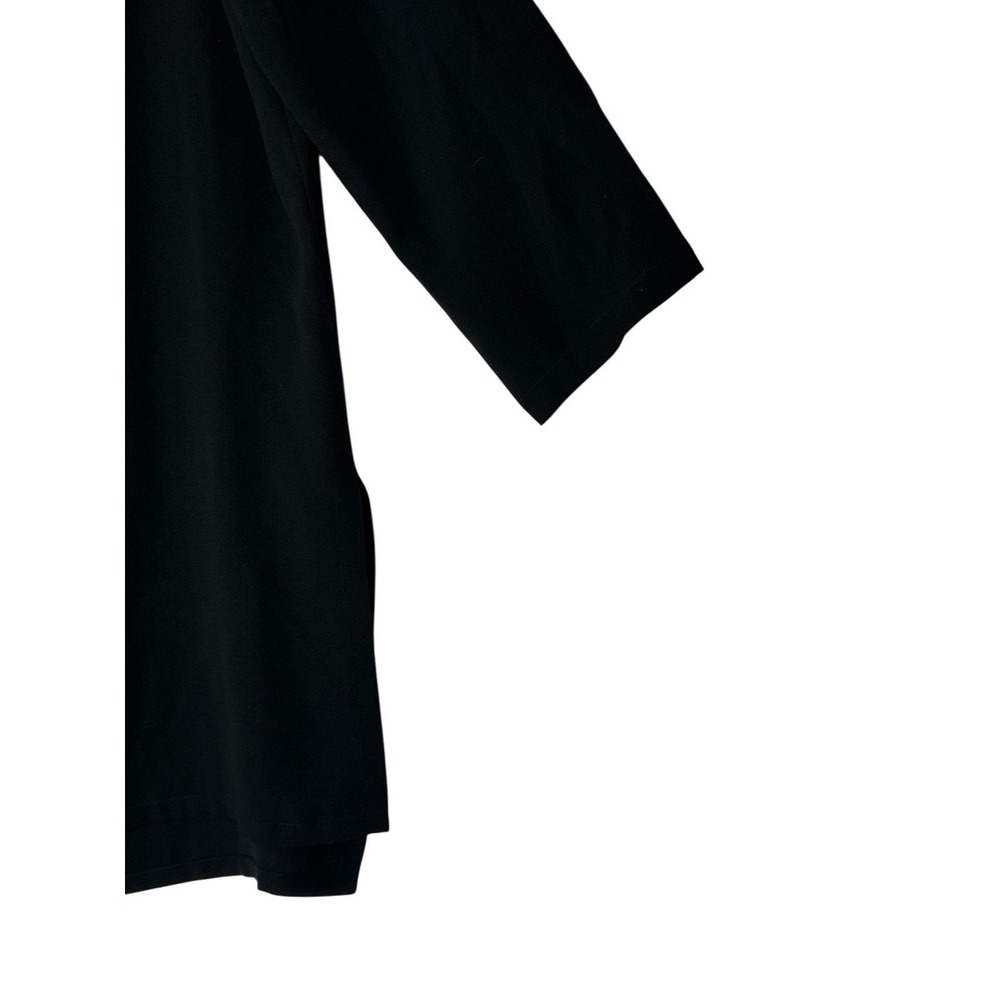 Eileen Fisher 100% Silk Tunic Top Women's XS oversized Black Long Sleeve Elegant - Picture 7 of 9